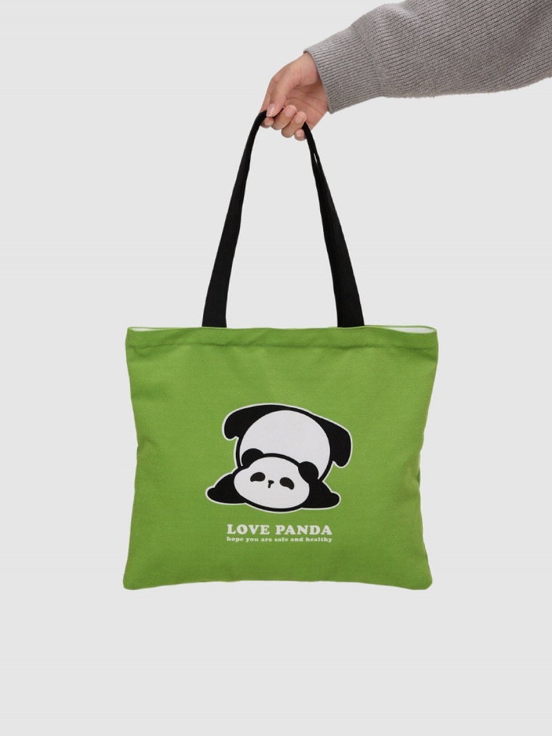 Sac Porté épaule Aelfric Eden Panda Pattern Vert | TZW-75659681